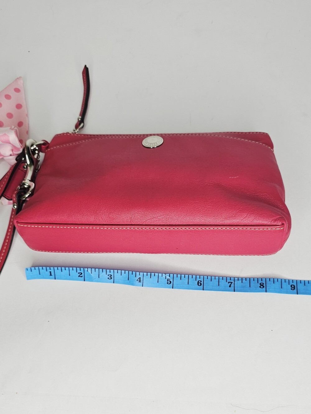 Coach Fuchsia Pink Leather Wristlet Clutch Wristlet - Picture 6 of 12